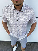 Сорочка чоловіча з коротким рукавом на кнопках розміри L-2XL (6 кв) "TURHAN" недорого від прямого постачальника
