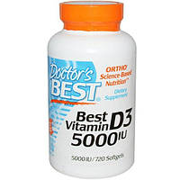 Витамин D Doctor's Best Vitamin D3 5000 IU 720 Softgels KC, код: 7517683