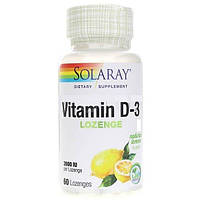 Витамин D Solaray Vitamin D-3, 2.000 IU 60 Lozenges Lemon Flavor SOR-79645 KC, код: 7519052