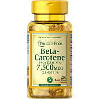 Витамин A Puritan's Pride Beta-Carotene 25,000 IU 250 Softgels KC, код: 7520679