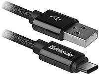 Кабель Defender USB09-03T PRO USB2.0, AM-Type-C Black, 1m (87814) (6499809) KC, код: 1859668