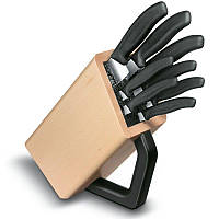 Набор кухонных ножей и подставки Victorinox Swiss Classic Cutlery Block 9 предметов Черные (6 EJ, код: 1709184