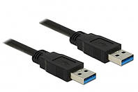 Кабель пристроїв Delock USB3.0 A M M 3.0m AWG24+28 D5.5mm Gold Cu чорний (70.08.5063) KC, код: 7454309