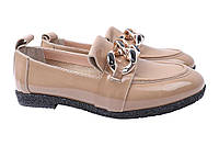 Туфлі жіночі з натуральної лакової шкіри на низькому ходу Бежеві Aquamarin 1894-21DTC 36 TP, код: 7364621