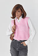 Жіноча сорочка з в'язаним жилетом — рожевий колір, L (є розміри)
