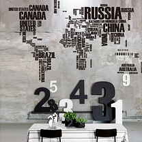 Наклейка на стіну в офіс Карта світу (2 листа 60 х 90 см) Б242-2, фото 5