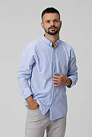 Рубашка однотонная мужская FIGO 18418 S Голубой (2000989966821) GM, код: 8309895