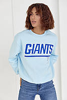 Жіночий теплий світшот з написом Giants — блакитний колір, M (є розміри)