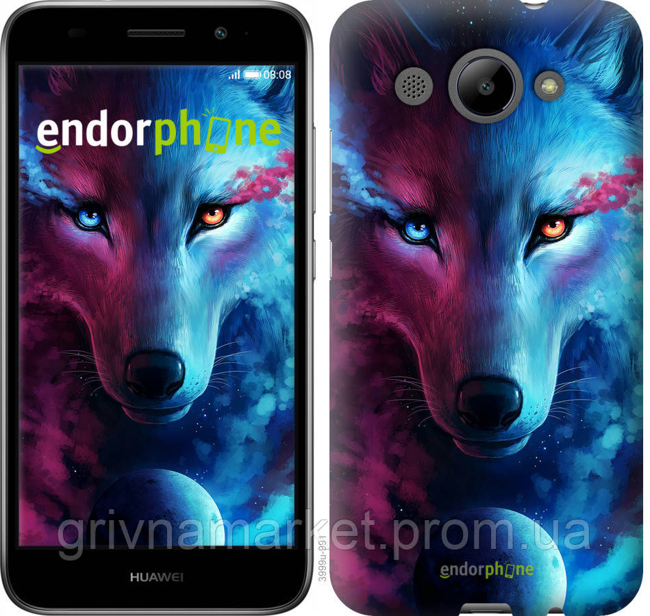 Пластиковий чохол Endorphone на Huawei Y3 2017 Арт-вовк (3999t-991-26985) GM, код: 1537670