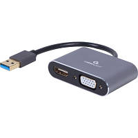 Перехідник USB-A to HDMI/VGA Cablexpert A-USB3-HDMIVGA-01 l