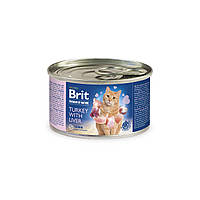 Влажный корм для кошек Brit Premium by Nature Turkey with Liver с индейкой и печенью 200 г (8 EJ, код: 7567992
