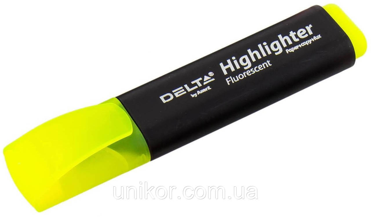 Маркер текстовий "Highlighter", 2-4 мм, жовтий. Delta by Axent