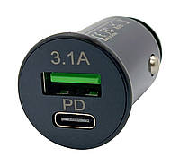 Автомобильное зарядное устройство XON UniLink Type-C 15W PD15 + 5V 3.1A Black (5060948063395) PM, код: 8204179