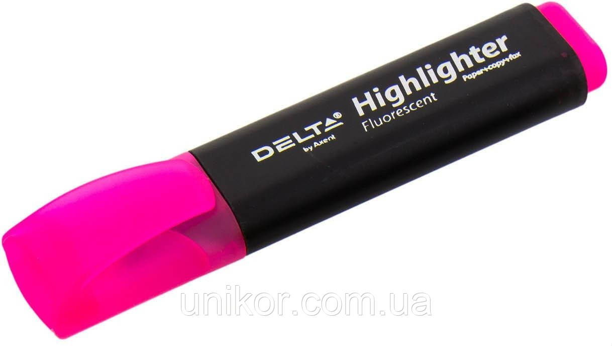 Маркер текстовий "Highlighter", 2-4 мм, рожевий. Delta by Axent