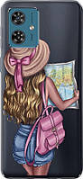 Силиконовый чехол на Motorola Moto G54 Девушка с картой