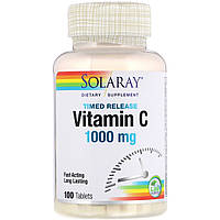 Витамин С Двухфазного Высвобождения, Vitamin C, Solaray, 1000 мг, 100 Таблеток EJ, код: 7331277
