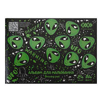 Альбом для рисования ZiBi Kids Line UFO А4 24 л., 120 г/м2, на скобе, черный ZB.1432-01 n