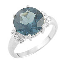 Серебряное кольцо SilverBreeze с натуральным топазом Лондон Блю 4.528ct (1449745) 18 размер NB, код: 6434751