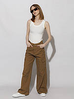Женские джинсы палаццо 42 коричневый MANGA plus ЦБ 00218949 QT, код: 8424596