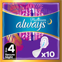 Гигиенические прокладки Always Platinum Secure Night Размер 4 10 шт. 8001841449906 n