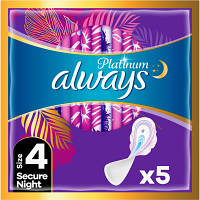 Гигиенические прокладки Always Platinum Secure Night Размер 4 5 шт. 8001841449821 n