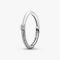 Серебряное кольцо Pandora Ряд паве 50 NB, код: 8297779