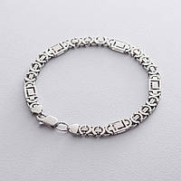 Чоловічий срібний браслет (Євро Версаче 1.0 см) ро217012 Онікс 20 NB, код: 6589555
