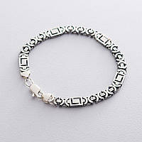 Чоловічий срібний браслет (Євро Версаче 1.0 см) Чо217020 Онікс 21 NB, код: 6589610