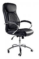 Офисное кресло руководителя BNB LamboDesign хром Anyfix Экокожа Черный z117-2024