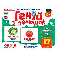 Набір розвивальних карток Гінь із пелюшок Овочі Ранок 10107194У 17 карток EJ, код: 8029685