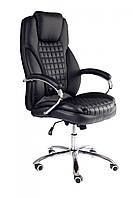 Офисное кресло руководителя BNB TeslaDesign хром Anyfix Экокожа Черный z117-2024