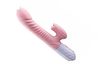 Подвійний вібратор Fox з телескопічними рухами та підігрівом рожевий USB NB, код: 8124628