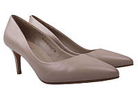 Туфлі жіночі з натуральної шкіри на шпильці Бежеві Djovannia 26-9DT 35 NB, код: 7363039