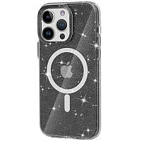 Чехол TPU Epik Galaxy Sparkle MagFit Apple iPhone 14 Pro Max 6.7" Black+Glitter z117-2024