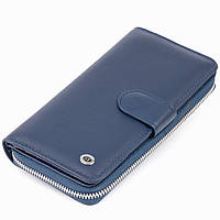 Вертикальный вместительный кошелек из кожи ST Leather 19301 Синий 19х9,5х2,5 см NB, код: 6756674