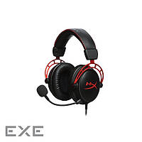 Гарнітура ігрова HyperX Cloud Alpha, mini-jack/dual 3.5мм, 1.2м/2м чорно-червоний (4P5L1AM)