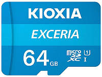 Карта памяти MicroSDXC 64GB UHS-I Class 10 Kioxia Exceria R100MB s (LMEX1L064GG2) + SD-адап US, код: 6713294