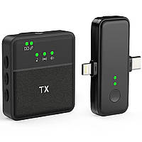 Бездротовий петличний радіомікрофон Savetek P37, універсальна петличка з Lightning та Type-C роз'ємами, для iPhone / Android