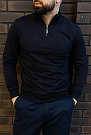 Джемпер мужской на молнии с воротником CROSSGO Кофта мужская черная BAN-8944