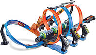Трек Hot Wheels Невероятные виражи Хот Вилс Corkscrew Crash Track Set FTB65 Игровой набор Mattel Original