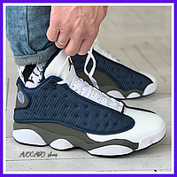 Кроссовки мужские Nike Air Jordan 13 blue white gray / Найк аир Джордан 13 синие белые серые