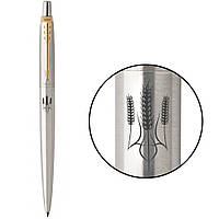 Ручка шариковая Parker JOTTER Stainless Steel GT BP Трезубец из колосков 16032_T059b