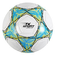 Мяч футбольный желто-синий TK Sport вес 300-310 грамм резиновый баллон материал PVC размер №5 (C 62388)