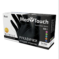 Рукавички нітрилові нестерильні неопудрені MedTouch Black 100 шт. size - M