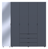 Шкаф для одежды Doros Гелар Графит 4ДСП/Зеркало 194х49.5х203.4