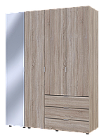 Шкаф для одежды Doros Гелар Дуб сонома 3ДСП/Дзеркало 155х49.5х203.4