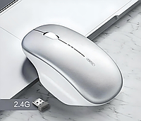 Миша бездротова INPHIC M1 з підключенням USB 2.4ГГц, акумулятором, 2400 DPI, срібло