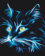 Картина по номерам BrushMe Неоновый кот 40х50см BS32107 QT, код: 8265324