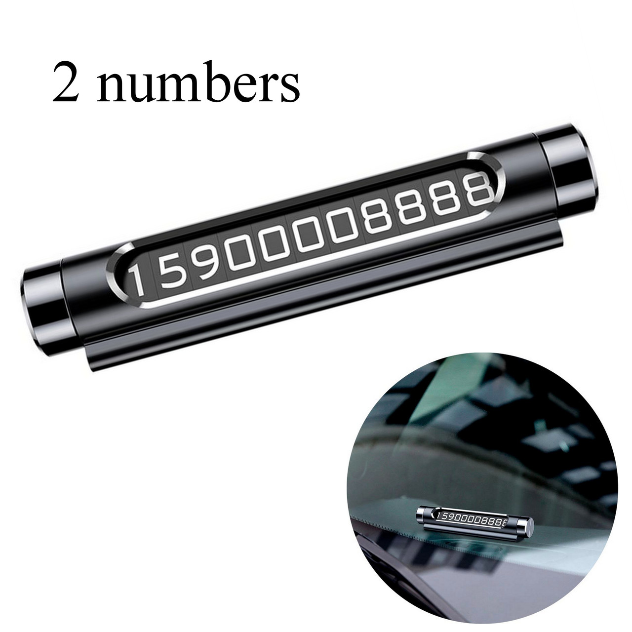 Паркувальна карта (автовізитка) на торпедо автомобіля Baseus Temporary Parking Number Card (ACNUM-C01) Black