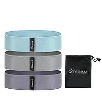 Набор эластичных фитнес резинок 3 шт. YUNMAI Elastic Ring Grey (YMRB-P590-G)